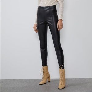 ZARA NWT Faux Leather Leggings - XS